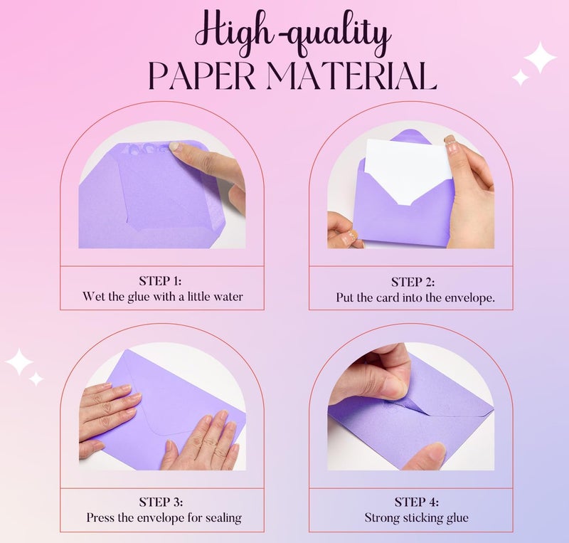 ACSTEP 100PACK Gift Card Envelopes Credit Card Size Mini Envelopes Colored Tiny Pocket Envelopes For Business Card, Small Note Cards 10 Assorted Colors 4X2.75 Inches - Image 4
